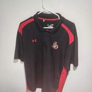 OTTAWA SENATORS BLACK UNDER ARMOR COLLARED GOLF POLO SHIRT NHL SIZE XL HOCKEY